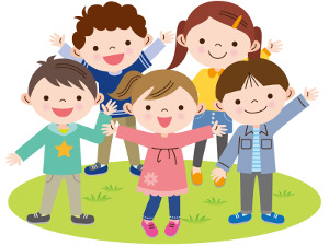 5名の子供男女のイラスト