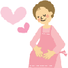 お腹に手を当てる妊婦のイラスト